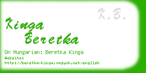 kinga beretka business card